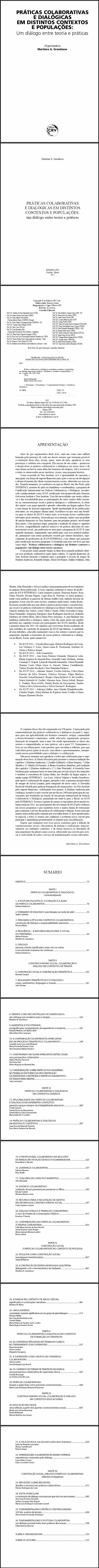 PRÁTICAS COLABORATIVAS E DIALÓGICAS EM DISTINTOS CONTEXTOS E POPULAÇÕES:<br>um diálogo entre teoria e práticas